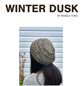 December 2023 Exclusive Kit - Winter Dusk Hat Pattern + 1 Skein of "Ski Lodge at Dusk”