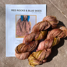 Load image into Gallery viewer, July 2023 Exclusive Kit - &quot;Red Rocks, Blue Skies&quot; Shawl Pattern + 2 Skeins of &quot;Vortex”