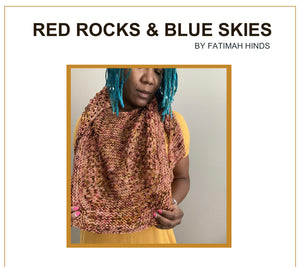 July 2023 Exclusive Knitwear Pattern - "Red Rocks, Blue Skies Shawl"
