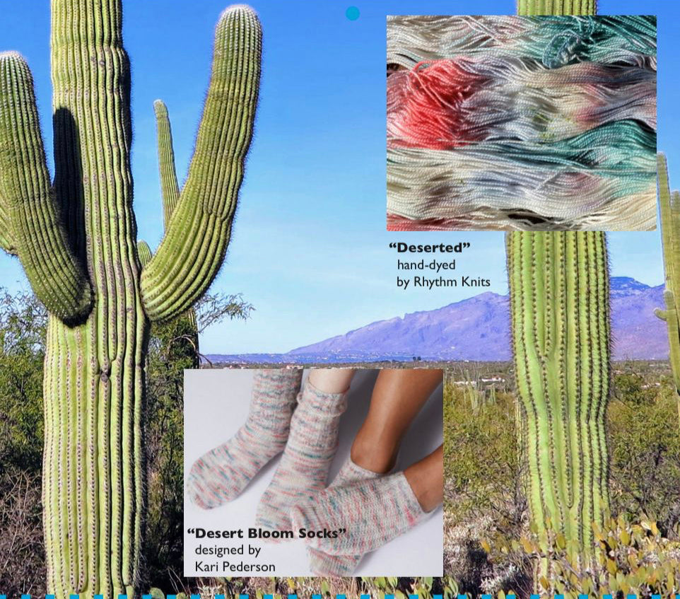 May 2023 Exclusive Kit - Desert Bloom Socks Pattern + 1 Skein of 