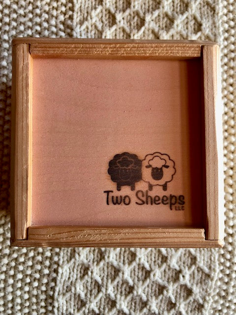 Two Sheeps Wooden Notion Boxes with Logo - Natural/Pink